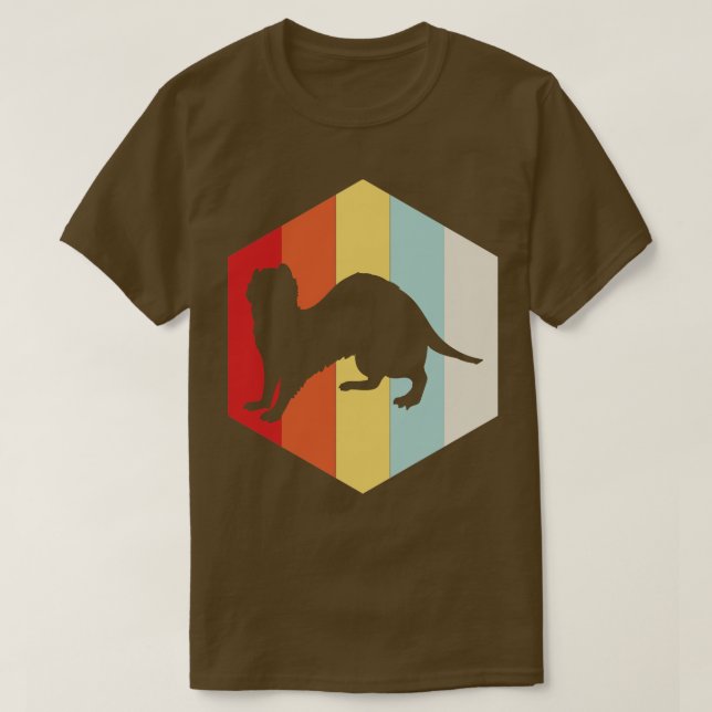 Retro Ferret Silhouette T Shirt (Design framsida)