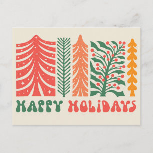 Retro Festive Forest Helg Vykort