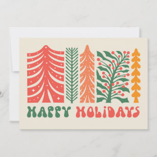 Retro Festive Forest Julkort