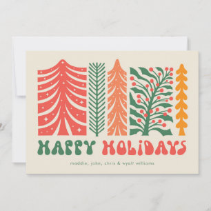 Retro Festive Forest Julkort