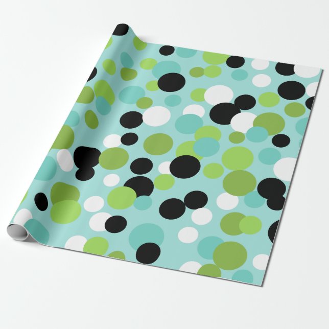 Retro Festive Polka dots Wrapping Papper Presentpapper (Utrullad)