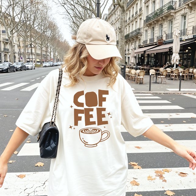 Retro fet stiltyper kaffekärlek doodle t shirt (Skapare uppladdad)