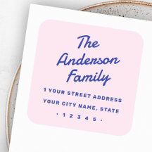 Retro fet typography rosa blue returadress