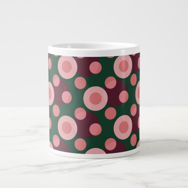 Retro fetbold prickmönster Jumbo-mugg Jumbo Mugg (Framsidan)