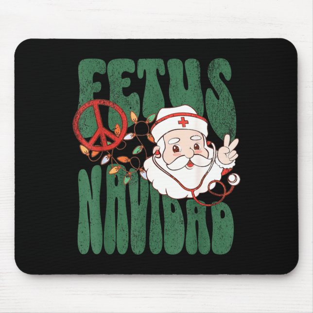 Retro Fetus Navidad Santa Claus Christmas Obgyn Nu Musmatta (Framsidan)