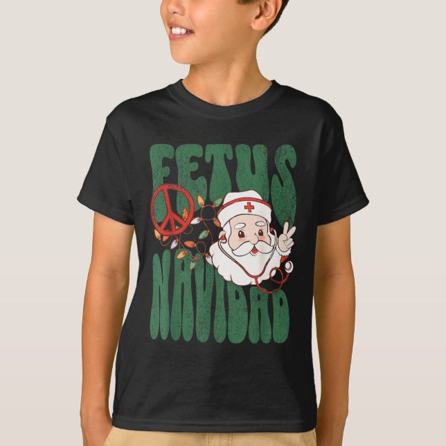 Retro Fetus Navidad Santa Claus Christmas Obgyn Nu T Shirt (Framsida)