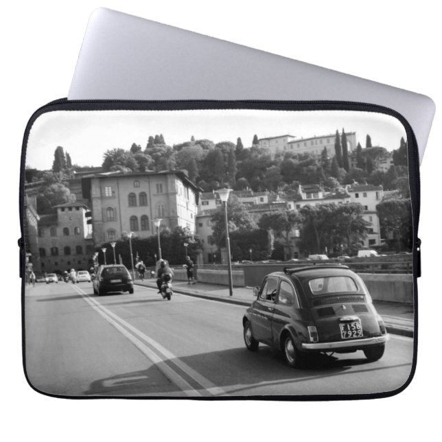 Retro Fiat 500 i Florence Laptop Fodral (Framsidan)