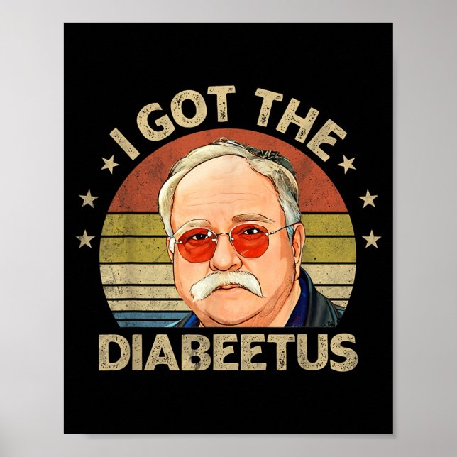 Retro Fick Diabeetus Rolig Diabetes Typ 1 2 Poster (Framsidan)