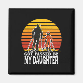 Retro Fick Sparken Av Min Dotter Rolig Skid Design Magnet
