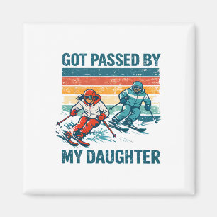 Retro Fick Sparken Av Min Dotter Rolig Skidåkning Magnet