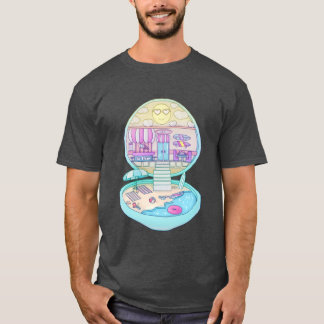 Retro ficka strand diner hus gåva retro t shirt