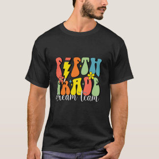 Retro Fifth Grade Dream Team Groovy Teacher Back t Shirt
