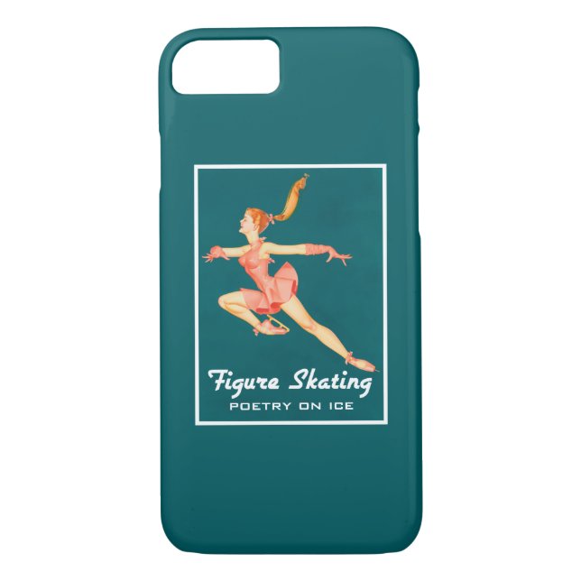 Retro Figur Skater Poetry on Ice Case-Mate iPhone Skal (Baksida)