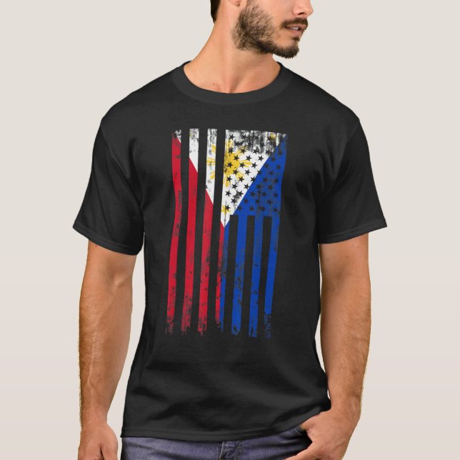 Retro Filipino Flagga Filippinerna T Shirt (Framsida)