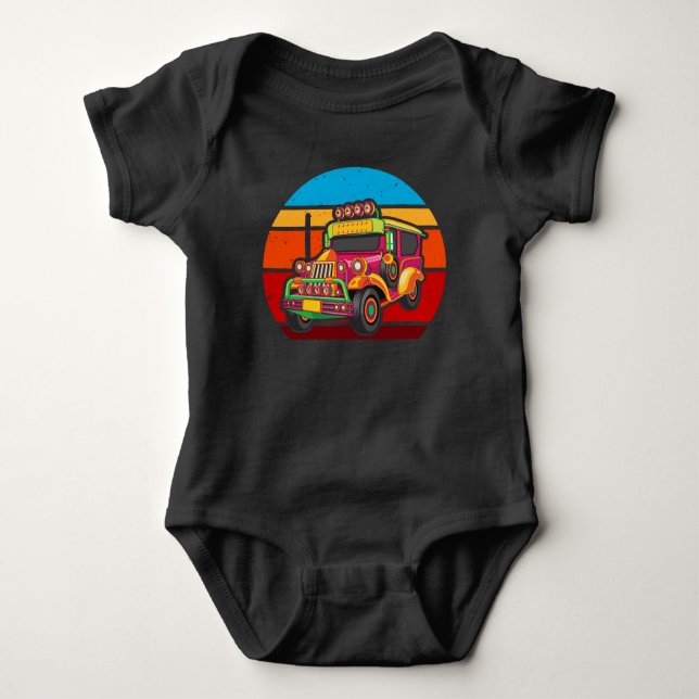 Retro Filippinerna Jeepney Lastbil T Shirt (Framsida)