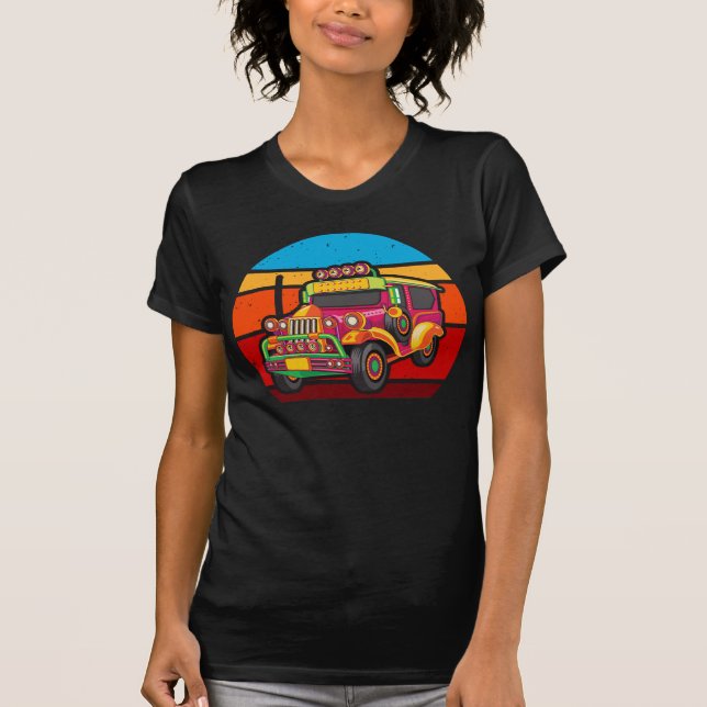 Retro Filippinerna Jeepney Lastbil T Shirt (Framsida)