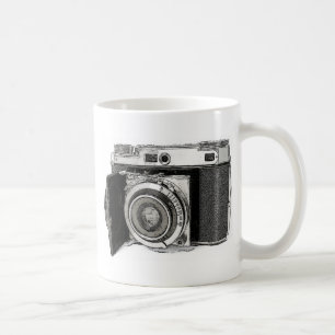 Retro Film Camera Photography Teckning Sketch Kaffemugg