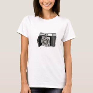 Retro Film Camera Photography Teckning Sketch Tee Shirt