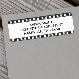 Retro Film Strip Address Returadress Etikett