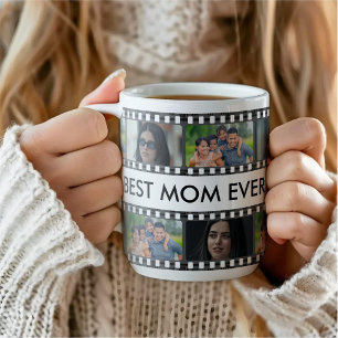 Retro Film Strip Best Mamma någonsin Photo Collage Kaffemugg