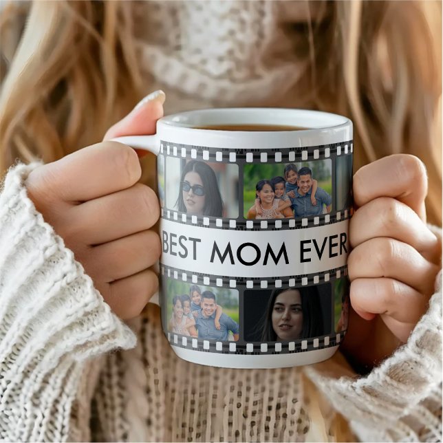 Retro Film Strip Best Mamma någonsin Photo Collage Kaffemugg (Retro Film Strip Best Mom Ever Photo Collage Coffee Mug
)
