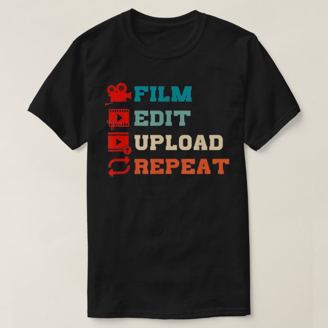 Retro Filmmaker Film Skapar Film vad  T Shirt (Design framsida)
