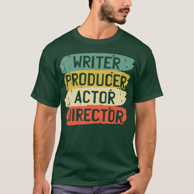 Retro Filmmaker Producer Writer Actor och Movie T Shirt (Framsida)