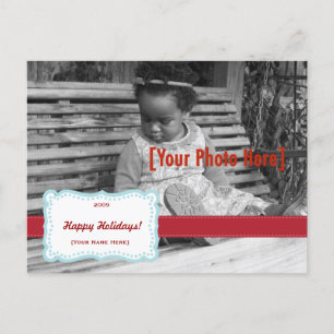 Retro Finare Photo Postcard Blue & Red Helg Vykort