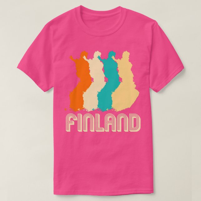 Retro Finland Karta T Shirt (Design framsida)