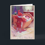 Retro Finlands jul- och nyårskort Helgkort<br><div class="desc">Vintage/Retro Finlands julklapp och nyårsmoment. Vämjeligt att gunga en sovande spädbarn-vagga! Hyvää Joulua ja Hyvää Uutta Vuotta! God jul och Gott nytt år!</div>