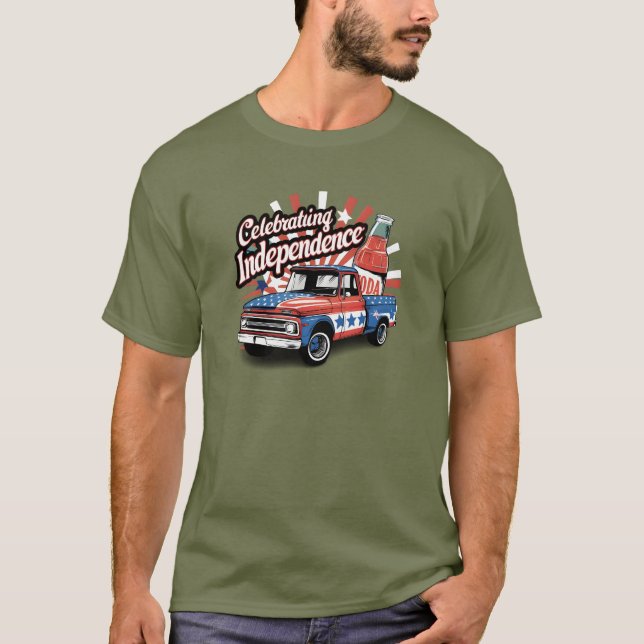 Retro firande av självständighet t shirt (Framsida)