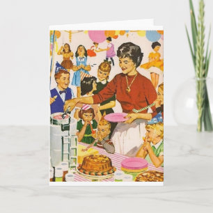 Retro Firande Födelsedagsfest Card Kort