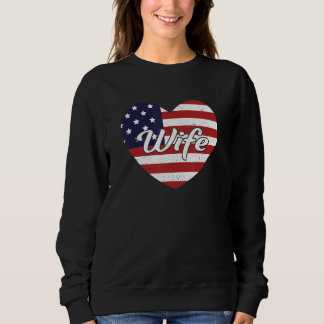 Retro Firefighter Wife American Flagga US Thin Red T Shirt