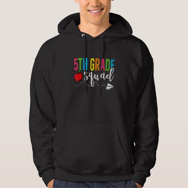 Retro First Day Of School 5th Grade Squad Back To  Hoodie (Framsida)