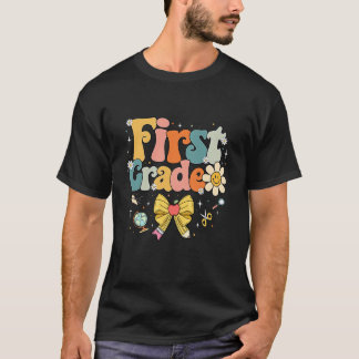 Retro First Grade Back To School 1st Grade Teacher T Shirt