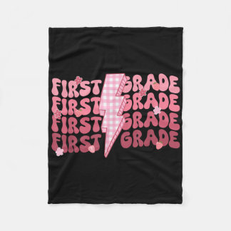 Retro First Grade Teacher Lightning Bolt First Day Fleecefilt