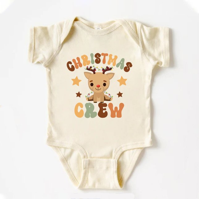 Retro First jul Cousin Crew Cute Reindeer T Shirt (Retro First Christmas Cousin Crew Cute Reindeer Baby Bodysuit)
