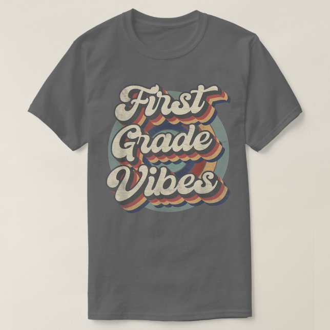 Retro First Klass Vibes Back to school Lärare Stu T Shirt (Design framsida)