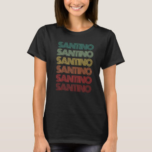 Retro First Namn SANTINO Spansk Boy Birthday Namn T Shirt