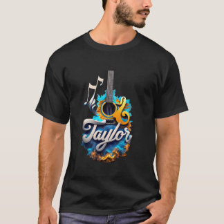 Retro First Namn TAYLOR Guitar Personlig Groovy T Shirt