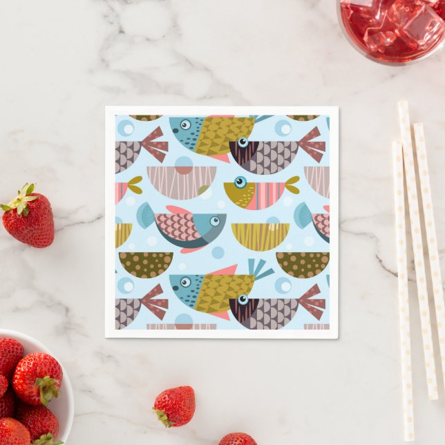 Retro Fish Pappersservett (Insitu)