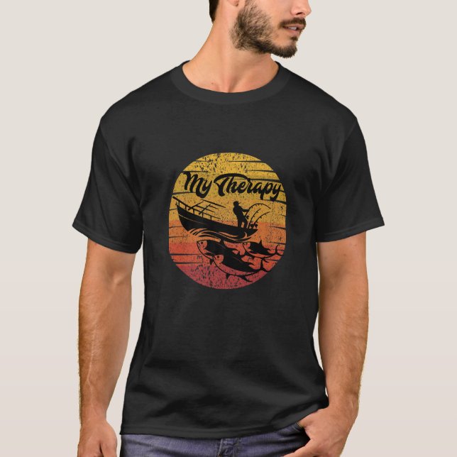 Retro Fisherman är min terapeutiska Vintage T Shirt (Framsida)
