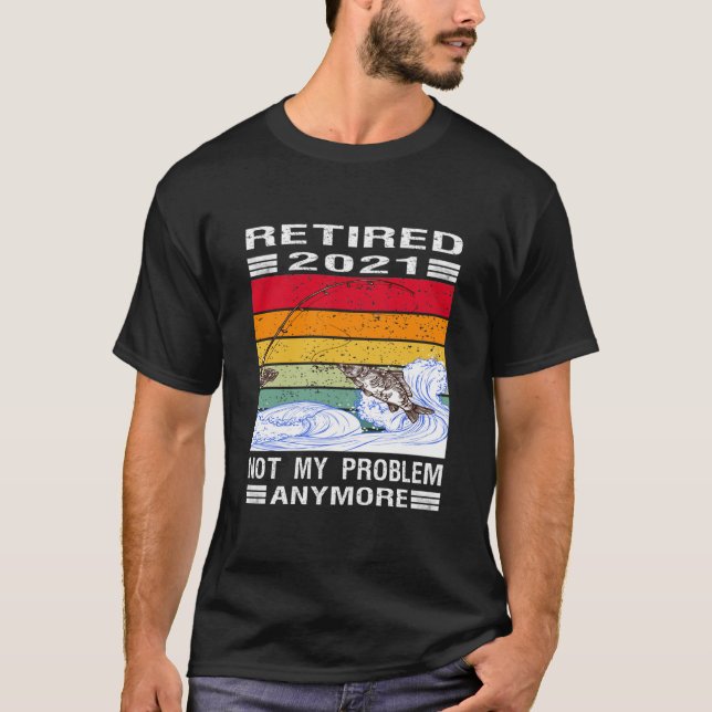 Retro Fishing Pension Gift, pensionerad 2021 Coola T Shirt (Framsida)