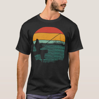 Retro Fishing Sunset T Shirt