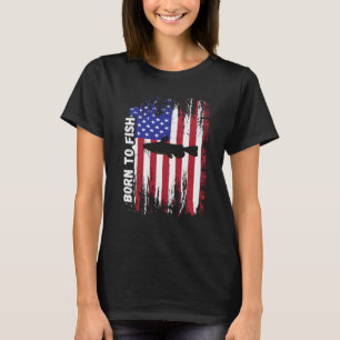 Retro Fiske Född Att Fiska Män Kvinnor Malfisk Fis T Shirt