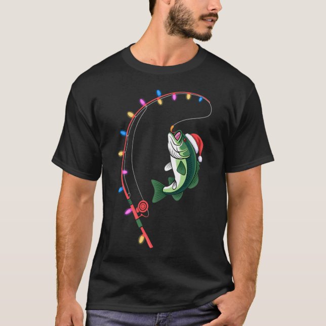 Retro fiskelock julgran Fiskare Fishma T Shirt (Framsida)