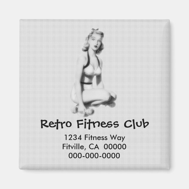 Retro Fitness B/W Magnet (Framsidan)