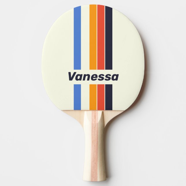 Retro Five Pin Striped with Name Pingisracket (Framsidan)