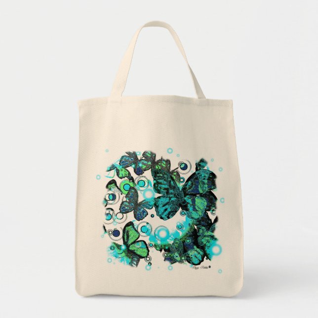Retro fjärilsdesign tygkasse (Framsidan)