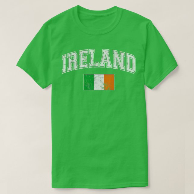 Retro Flagga of Ireland Irish St patricks day T Shirt (Design framsida)